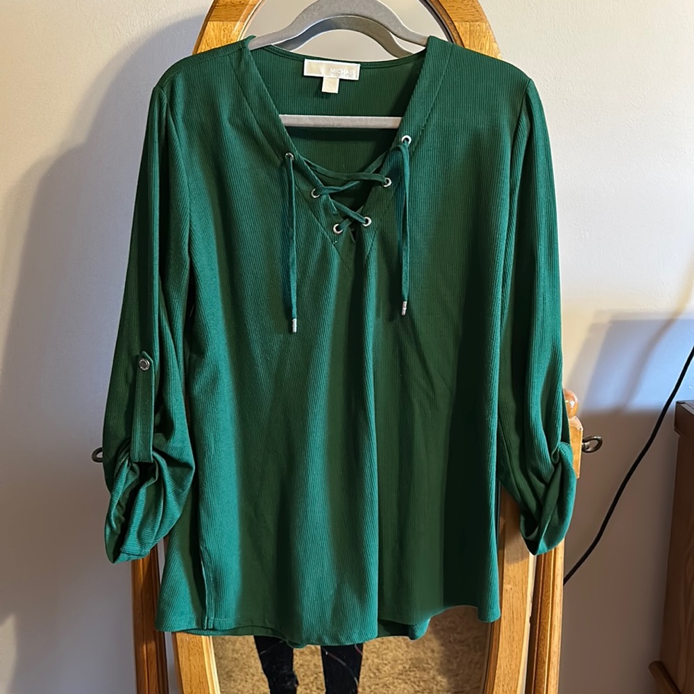 Michael Kors lace up cuffed shirt